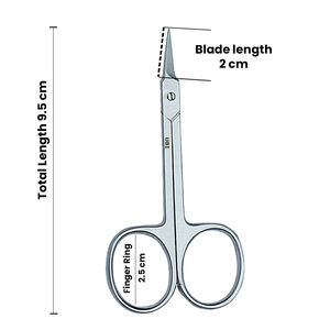 Ciseaux à cuticules en acier à haute teneur en carbone, ciseaux professionnels à pointe courbée, coupe-ongles à lame tranchante, ciseaux de manucure de 9,5 cm - Product Image 4