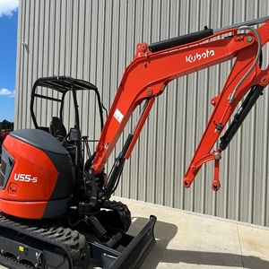 รถขุด Kubota U55-5 มือสองจากญี่ปุ่น น้ำหนัก 5.5 ตัน แบบ Zero Tail Mini Crawler Digger มีสินค้าในสต็อก พร้อมจัดส่ง สภาพการทำงานดี - Product Image 1