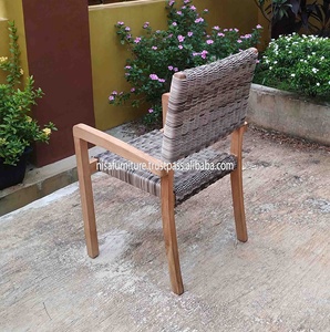 Stacking Rattan <b>Chair</b> Teak Wood Patio Garden <b>Stackable</b> <b>Chairs</b> Indonesia <b>Outdoor</b> Furniture - Product Image 5