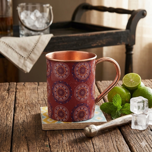 Hand-made Eco-Friendly Copper Mug Vacuum Insulated Tumbler Leak-Proof Lid Food-grade Safe for Tea <b>Coffee</b> Beer Weddings Parties - Product Image 2