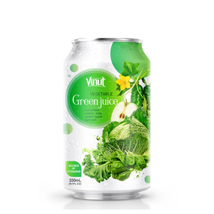 Vegetal verde 330ml jugo bebida Vietnam 24 latas lata de cartón sin azúcar OEM ODM etiqueta privada muestra gratis lista para beber - Product Image 1