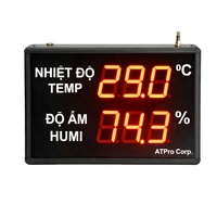 Pantalla LED Industrial de Temperatura y Humedad para Centro de Datos - Modbus RS485/RJ45/TCP - Software SCADA Gratuito |   AT-THMT-S OEM Disponible