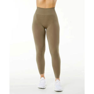 Leggings de yoga doux au toucher, taille mi-haute, respirants, séchage rapide, extensibles, en Spandex/Polyester, longueur cheville, pour le streetwear, la gym, le fitness et l'entraînement - Product Image 1