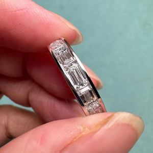 Bague en or 14 carats pour femme, diamant taille baguette, cultivé en laboratoire, couleur D, certifié IGI, bijou de fiançailles classique - Product Image 3