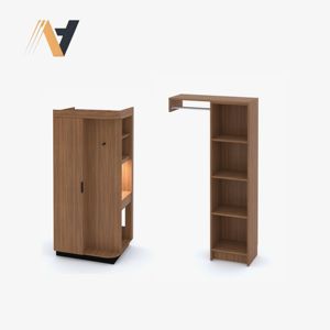 Ensemble de meubles de chambre à coucher à prix abordable avec lit compact et fonction de rangement, surfaces en MDF/HPL/LPL pour la rénovation, usine au Vietnam - Product Image 1