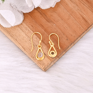 Boucles d'oreilles pendantes en laiton plaqué or, cadeau tendance pour femmes - Product Image 3