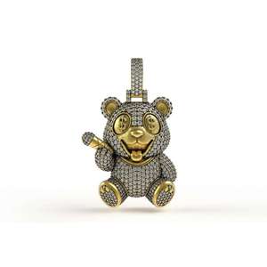 Elegante Colgante de Plata con Moissanita Estilo Hiphop, Joyería Masculina Brillante de Moda, Venta al por Mayor, Personalizado, Estilo Rapper, Aspecto Moderno - Product Image 2