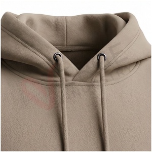 Ensemble de survêtement beige à capuche pour homme, manches longues, couleur unie, décontracté, respirant, coupe régulière, pour l'automne, avec cordon de serrage - Product Image 4