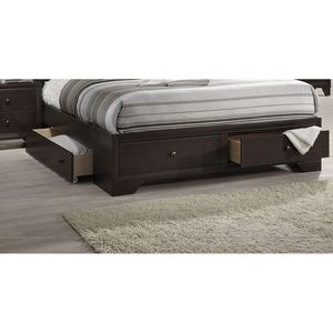 Letto matrimoniale moderno con cassetti contenitore, 1 pezzo (solo letto), include testiera e pediera per lo stoccaggio in camera da letto - Product Image 5