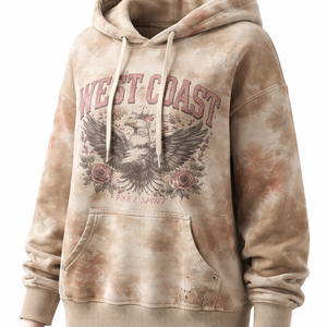 Sweat à capuche pour femme personnalisé effet vieilli en gros - Fournisseur direct d'usine pour les commandes OEM en gros - Product Image 3