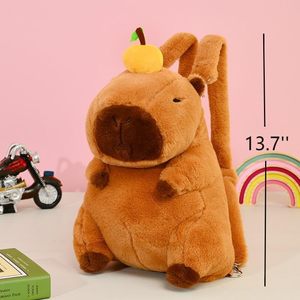 Mochila de Peluche de Capibara Adorable con Correa, Súper Suave, Naranja, Juguete de Peluche, Regalo para Niños, Unisex, Algodón PP, Alivio del Estrés - Product Image 5