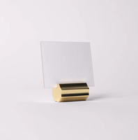 Porte-cartes de visite en métal doré poli, support de bureau élégant en fil métallique, clip circulaire pour numéros de table