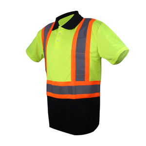 Polo à manches courtes haute visibilité pour hommes, vêtements de travail réfléchissants avec logo personnalisable, tenue de travail de sécurité haute visibilité - Product Image 3