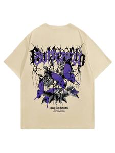 Camiseta con diseño de cita y logotipo personalizado tejido de gran tamaño con cuello en V de poliéster/algodón de secado rápido-Opciones de personalización fáciles de usar - Product Image 2