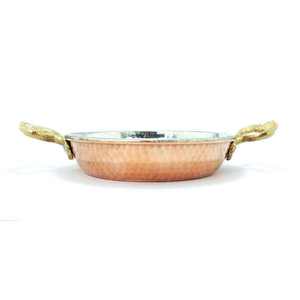 Latest Customization Copper Fry <b>Pan</b> with Lid Eco-Friendly Metal Hammered Design Farai for Cooking Food High Quality - Product Image 3