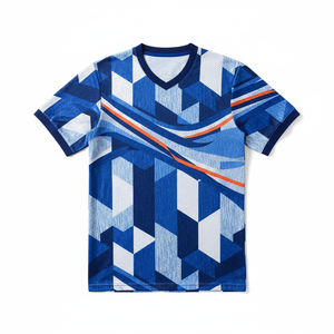 Ensemble de maillots de football personnalisés unisexes pour adultes, respirants, à manches courtes, de haute qualité, écologiques, anti-UV, séchage rapide, 100% coton - Product Image 2