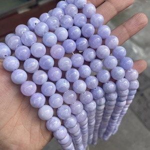 Perles rondes en jade traité couleur lavande, perles violettes claires en vrac pour la fabrication de bijoux et accessoires de bracelet DIY - Product Image 4