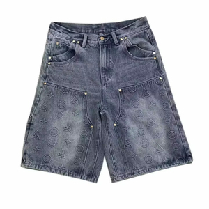 High Waist Distressed Denim <b>Shorts</b> <b>Men</b> Ripped Cotton Casual Summer Wear <b>Woven</b> Fabric Style - Product Image 6