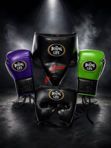 Nouveau modèle dernier cri No Boxing No Life, ensemble de gants de boxe pour entraînement et sparring, en cuir de vachette véritable, avec sangle de poignet réglable, complet - Product Image 6