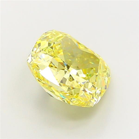 Pierre précieuse non montée, diamant de laboratoire de haute qualité, jaune vif fantaisie, taille coussin, excellente coupe, certifié CVD, pour joaillerie fine.