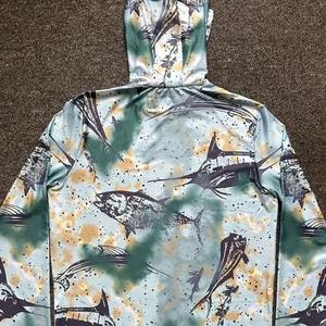 Sweat-shirt de pêche à capuche avec logo personnalisé, vêtements de performance, séchage rapide, polyester, manches longues, protection solaire UV UPF 50, chemises de pêche - Product Image 2
