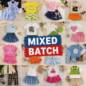 Lote Mixto de Conjuntos de Verano para Niños, Top y Pantalones Cortos con Volantes, Estampado de Dibujos Animados, Surtido Aleatorio, 0-6 Meses, Ropa de Bebé - Product Image 1