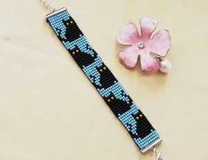 NOUSHAD HANDICRAFTS Handmade Beaded <b>Bracelet</b> Charm with Black Yellow & Silver Stones IGI Certified for Jewelry Making - Product Image 3
