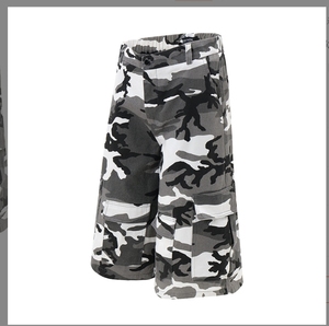 Men's Retro Washed Camouflage Loose Casual Straight Leg Denim Shorts Men Loose Fit Camouflage Cargo Shorts Mid Waist Breathable - Product Image 4