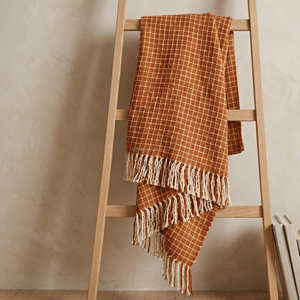 50x60 Inch Sage Green Check Linen Like Cotton Throw Blanket Handloom Woven Decorative Sofa Cover Premium - Product Image 6