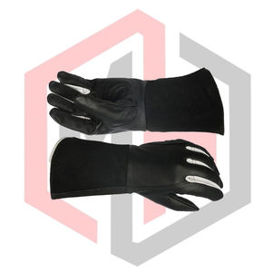 ถุงมือเชื่อมหนังวัวแท้สีดำทั้งชิ้น ระบายอากาศได้ดี ยาว 16 นิ้ว ป้องกันความร้อน ใช้งานทั่วไป ปราศจากซิลิโคน ป้องกันการบาด - Product Image 6