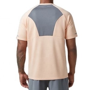 Conjunto de pantalones cortos de verano de dos piezas en color melocotón y gris para hombre, ropa deportiva, camiseta de manga corta y pantalones cortos para uso diario, de alta calidad - Product Image 2