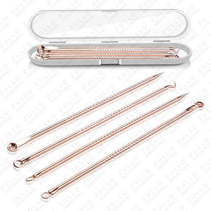 เครื่องมือทำความสะอาดรูขุมขนและกำจัดสิวบนใบหน้าแบบพรีเมียมทำจากสแตนเลสสตีล – ชุดเครื่องมือดูแลผิวหน้าขั้นสูง 4 ชิ้นสำหรับการสกัดสิว - Product Image 6