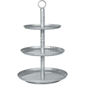 Wholesale 3Tier Galvanized Metal <b>Cake</b> Stand Rustic Farmhouse <b>Tiered</b> Tray Dessert Display Stand Round Metal Serving Platter Stand - Product Image 1