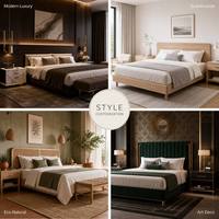 Juego de Muebles para Habitación de Hotel, Solución Integral, Juego de Muebles de Lujo para Dormitorio de Hotel con Cabecera de Cama, Gabinete y Sofás