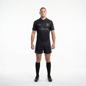 Camiseta de Rugby Personalizada, 92% Poliéster, 8% Elastano, Corte Profesional para Partidos, Uniforme para Equipos de Siete, OEM/ODM - Product Image 1