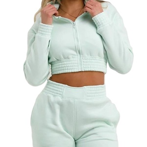 Vêtement d'hiver OEM pour femmes, sweat à capuche mi-zippé doublé, coton de haute qualité, polaire en polyester, imperméable, séchage rapide, respirant - Product Image 6