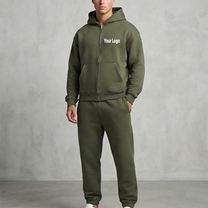 Survêtement d'hiver en molleton 100 % coton de haute qualité, grande taille, style streetwear, couleur unie, pour homme, avec logo personnalisé, respirant - Product Image 4