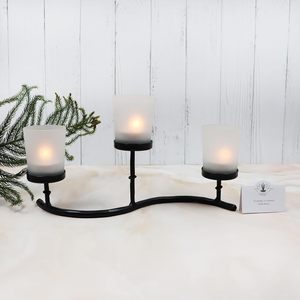 Support de bougie chauffe-plat en verre dépoli et fer blanc, fait main, durable, centre de table, décoration intérieure, lot de décoration pour fête d'anniversaire - Product Image 5
