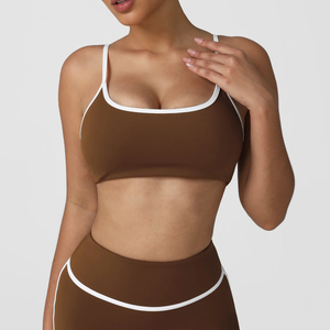 Sujetador deportivo de yoga para mujer, transpirable, soporte medio, de Spandex/Nylon, para correr, entrenar, gimnasio, con relleno push-up y tirantes finos extraíbles - Product Image 3