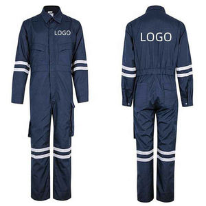 Combinaison de travail réfléchissante noire pour homme en polyester avec personnalisation du logo - Product Image 2