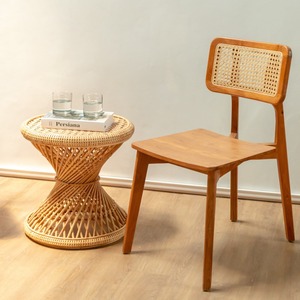 Artisan Crafted Rattan <b>Stool</b> Decorative Accent Piece For Living Spaces Bedrooms Reading Corners And Home Styling From India - Product Image 3