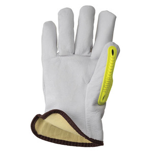 Guantes de trabajo de cuero de alta calidad, resistentes a impactos, de piel de cabra de grano completo, con protección TPR contra impactos, nivel de corte A7 - Product Image 6
