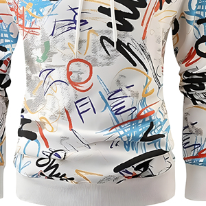 Printed Hoodie Sweatshirt with Artistic Graphic Design <b>Pullover</b> Hooded Top Casual Streetwear Fashion Clothing for <b>Men</b> and Women - Product Image 6