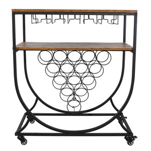 Carrello Portabottiglie con Portabicchieri per Bar Domestico - Product Image 2