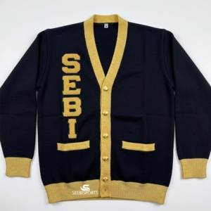Wholesale Custom 100% Acrylic Fraternity Cardigan Embroidery Patches Greek Life Varsity School Sweater College High-Quality - Product Image 5
