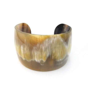 Bracelet manchette en corne de buffle noir et blanc fait main de haute qualité, jonc tendance en corne naturelle pour femme - Product Image 2