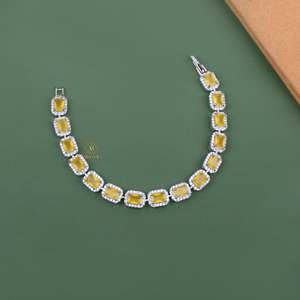 Octo Yellow CZ Designer Fashion Bracelet - Product Image 2