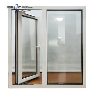 Imagerie conception européenne fenêtres UPVC double vitrage battante fenêtre à battant en PVC avec filet mosiqito