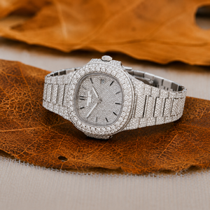 Classic White Tone Moissanite <b>Square</b> Watch Fully Iced Hip Hop Bling VVS Quartz Movement Luxury Stainless Steel Alloy Sapphire - Product Image 1