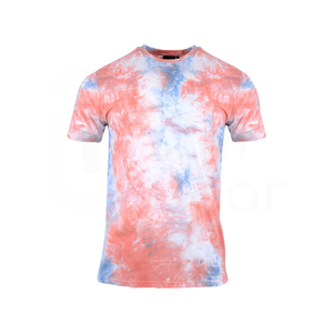 Camiseta de Manga Corta con Cuello Redondo y Estampado Tie-Dye para Hombre, Corte Regular, Tejido de Punto Informal con Patrón - Product Image 1